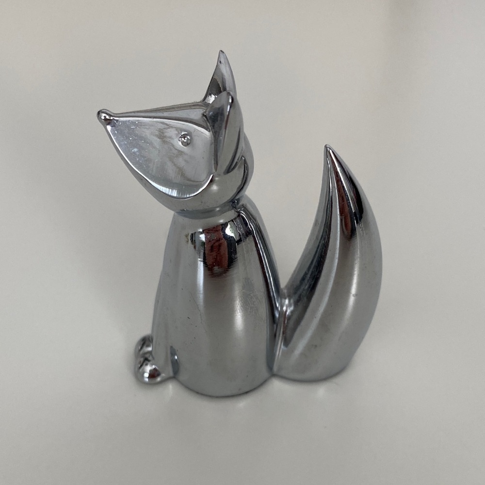 Silver Fox Figurine or Ring Holder